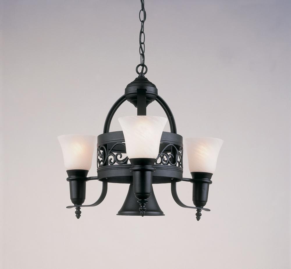 4-LIGHT POT RACK CHANDELIER
